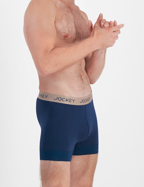 Jockey No Ride Up Cotton Grip Trunk, James Dean Navy product photo View 02 L