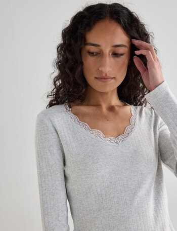 Zest Sleep Long Sleeve Top, Silver Marle product photo