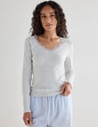 Zest Sleep Long Sleeve Top, Silver Marle product photo View 04 S