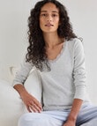 Zest Sleep Long Sleeve Top, Silver Marle product photo View 05 S