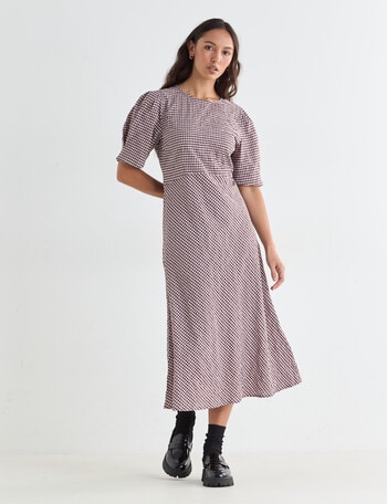 Mineral Nelly Dress, Pomegranate Check product photo