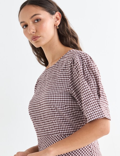 Mineral Nelly Dress, Pomegranate Check product photo View 04 L