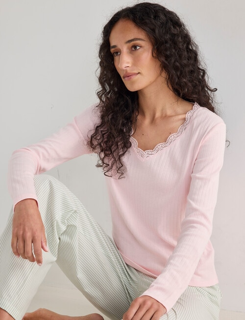 Zest Sleep Long Sleeve Top, Soft Pink product photo