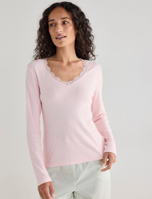 Zest Sleep Long Sleeve Top, Soft Pink product photo View 05 L