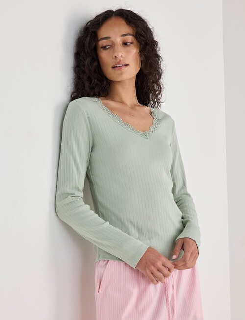 Zest Sleep Long Sleeve Top, Pistachio product photo