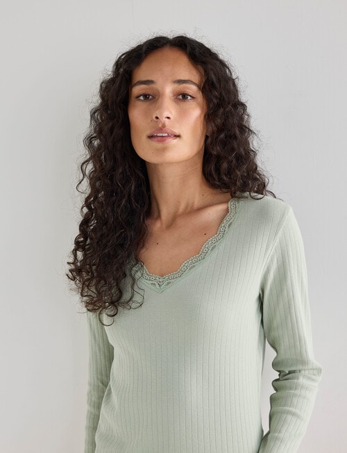 Zest Sleep Long Sleeve Top, Pistachio product photo View 04 L