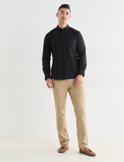 Laidlaw + Leeds Oxford Long Sleeve Shirt, Black product photo View 03 L