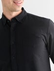 Laidlaw + Leeds Oxford Long Sleeve Shirt, Black product photo View 04 S