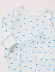 Teeny Weeny Sleep Whale Long-Sleeve PJ Sleep Set, 2-Piece, Blue product photo View 02 S