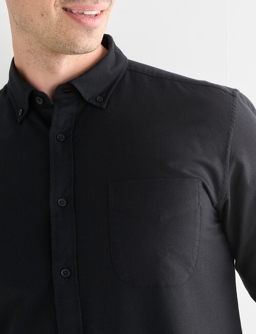 Laidlaw + Leeds Oxford Long Sleeve Shirt, Black product photo View 04 L