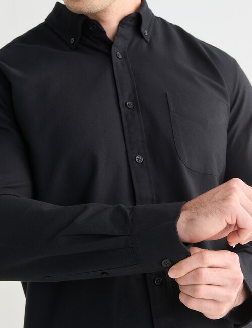 Laidlaw + Leeds Oxford Long Sleeve Shirt, Black product photo View 05 L