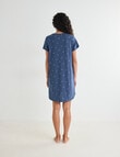 Zest Sleep T-Shirt Nightie, Navy Marle Leaf, 8-22 product photo View 02 S