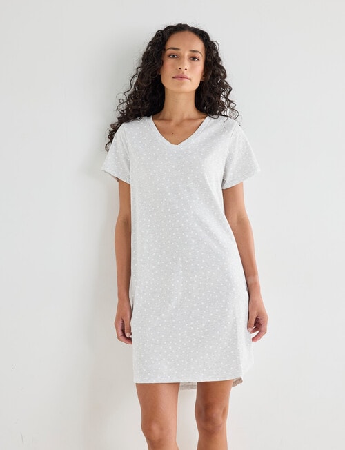 Zest Sleep T-Shirt Nightie, Silver Marle Heart, 8-22 product photo