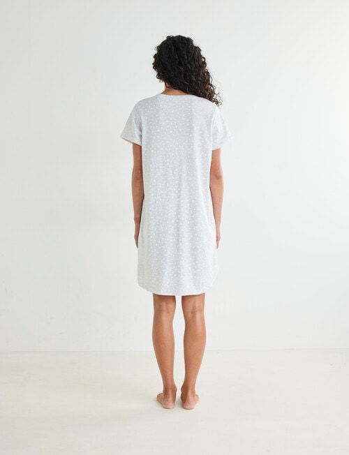 Zest Sleep T-Shirt Nightie, Silver Marle Heart, 8-22 product photo View 02 L