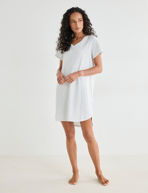Zest Sleep T-Shirt Nightie, Silver Marle Heart, 8-22 product photo View 03 L
