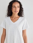 Zest Sleep T-Shirt Nightie, Silver Marle Heart, 8-22 product photo View 04 S