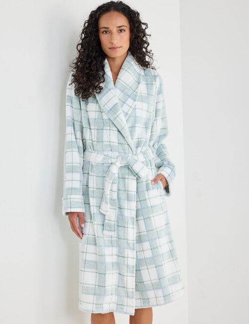 Zest Sleep Check Robe, Soft Pistachio product photo