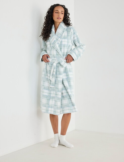 Zest Sleep Check Robe, Soft Pistachio product photo View 03 L