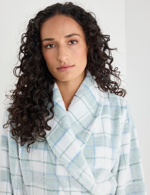 Zest Sleep Check Robe, Soft Pistachio product photo View 04 L