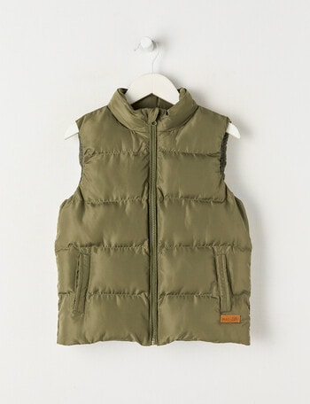 Mac & Ellie Puffer Vest, Khaki product photo