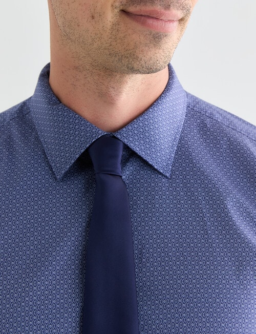 Laidlaw + Leeds Indo Geo Print Long Sleeve Shirt, Navy product photo View 04 L