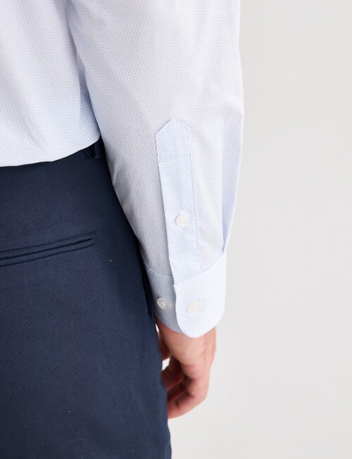 Laidlaw + Leeds Geo Grid Print Long Sleeve Shirt, Light Blue product photo View 05 L