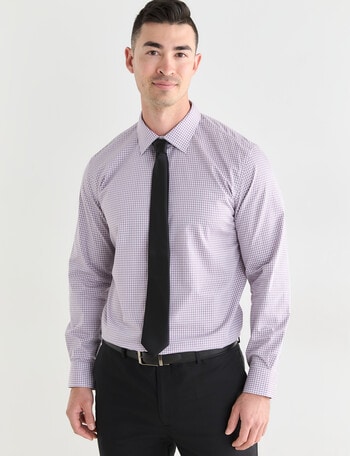Laidlaw + Leeds Gingham Check Long Sleeve Shirt, Purple product photo