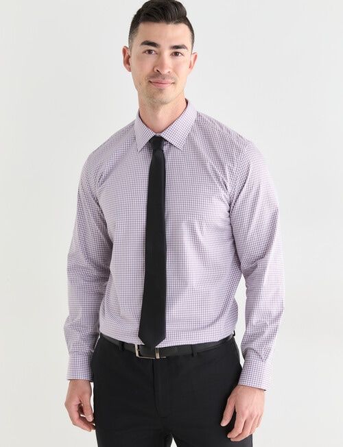 Laidlaw + Leeds Gingham Check Long Sleeve Shirt, Purple product photo