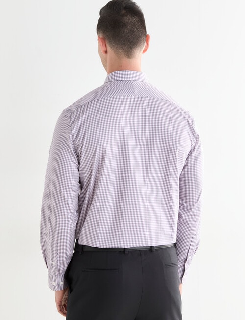 Laidlaw + Leeds Gingham Check Long Sleeve Shirt, Purple product photo View 02 L