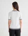Oliver Black Mock Neck Tipped Jumper, Ivory & Black product photo View 02 S
