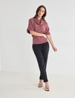 Oliver Black Roll Neck Slouch 2 Tone Top, Burgundy product photo View 03 S