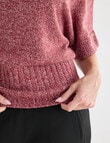 Oliver Black Roll Neck Slouch 2 Tone Top, Burgundy product photo View 06 S