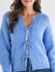 Whistle Long Sleeve Tie Front Jumper, Marina Blue product photo View 05 S