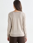 Whistle Lightweight V-Neck Jumper, Oat product photo View 02 S