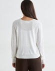 Whistle Lightweight V-Neck Jumper, Winter White product photo View 02 S