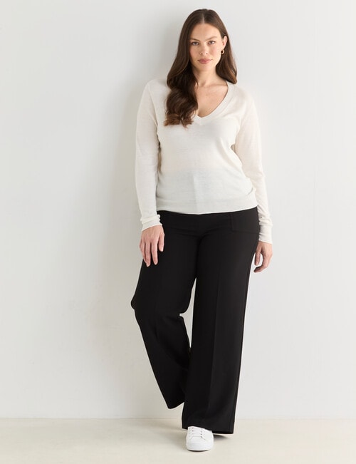 Whistle Lightweight V-Neck Jumper, Winter White product photo View 13 L