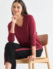 Whistle Lightweight V-Neck Jumper, Sangria product photo