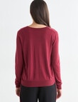 Whistle Lightweight V-Neck Jumper, Sangria product photo View 02 S