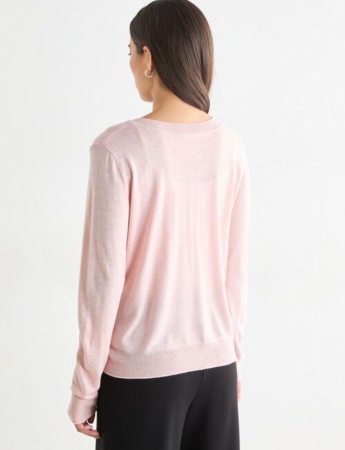 Whistle Lightweight V-Neck Jumper, Blush product photo View 02 L