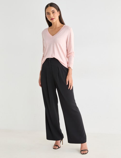 Whistle Lightweight V-Neck Jumper, Blush product photo View 03 L