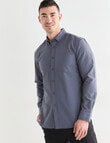 Laidlaw + Leeds Oxford Long Sleeve Shirt, Charcoal product photo