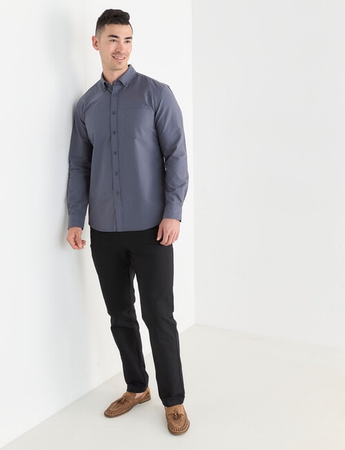 Laidlaw + Leeds Oxford Long Sleeve Shirt, Charcoal product photo View 03 L