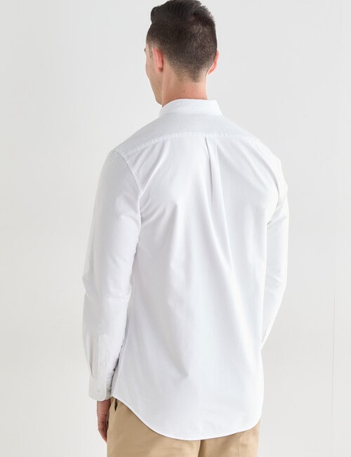 Laidlaw + Leeds Oxford Long Sleeve Shirt, White product photo View 02 L
