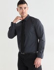Laidlaw + Leeds Geo Print Long Sleeve Shirt, Black product photo