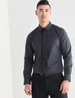 Laidlaw + Leeds Geo Print Long Sleeve Shirt, Black product photo View 05 S