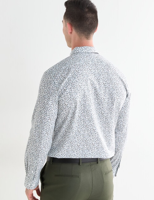Laidlaw + Leeds Leaf Print Long Sleeve Shirt, White product photo View 02 L