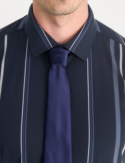 Laidlaw + Leeds Stripe Long Sleeve Shirt, Navy product photo View 06 L