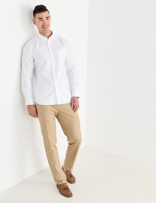 Laidlaw + Leeds Oxford Long Sleeve Shirt, White product photo View 03 L