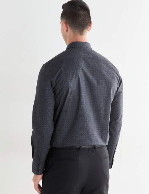 Laidlaw + Leeds Geo Print Long Sleeve Shirt, Black product photo View 02 L