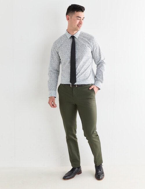 Laidlaw + Leeds Leaf Print Long Sleeve Shirt, White product photo View 03 L